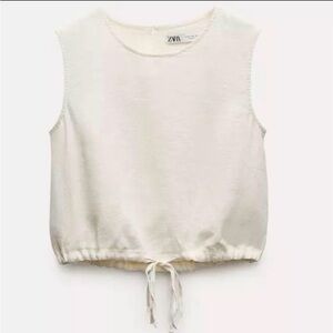 Zara Linen Crop Tank